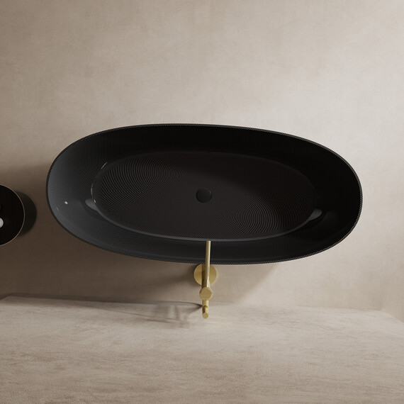 Ванна отдельностоящая Abber Karbon 170x75 см AK9001-1.7, чёрный - фото 12