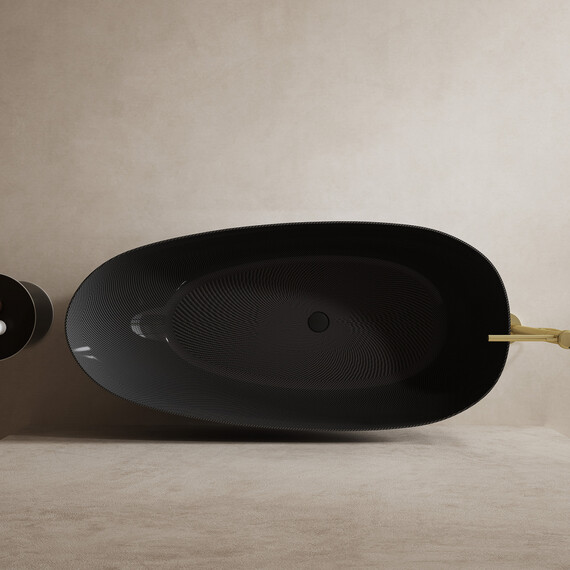 Ванна отдельностоящая Abber Karbon 170x80 см AK9011-1.7, чёрный - фото 5