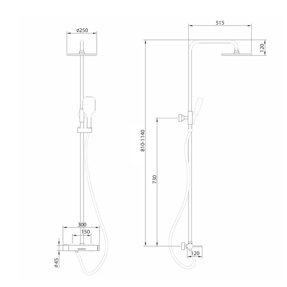 Душевая стойка Abber Emotion AF8816B, чёрный матовый, Цвет производителя: чёрный матовый - фото 3