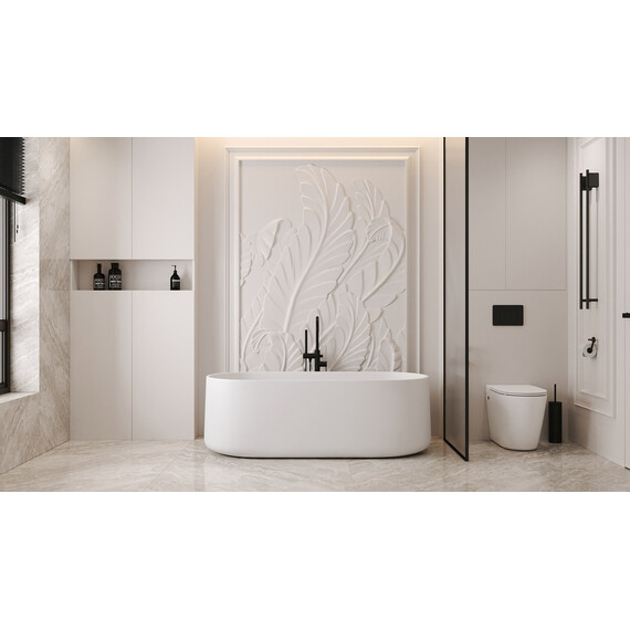 Ванна каменная Abber Stein 170x75 см AS9607, белый матовый - фото 9