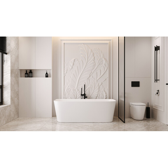 Ванна каменная Abber Stein 170x75 см AS9617, белый матовый - фото 8
