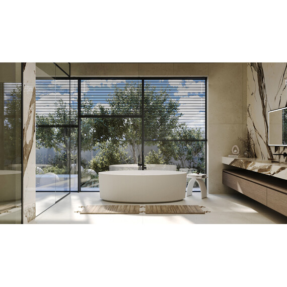 Ванна каменная Abber Stein 180x85 см AS9627, белый матовый - фото 8