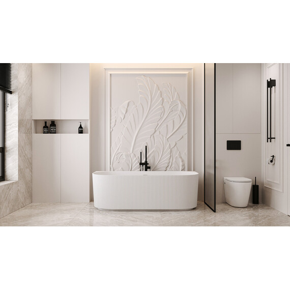 Ванна каменная Abber Stein 170x75 см AS9630, белый матовый - фото 8