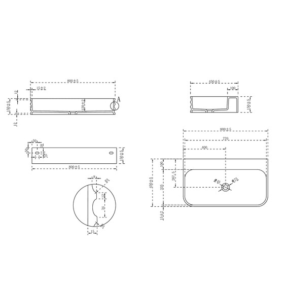 Раковина подвесная Abber Stein 80 см AS2651-0.8, белый матовый - фото 4