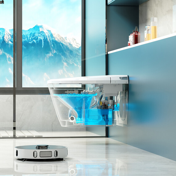 Электронный импульсный унитаз-биде Abber Bequem AC1119S с крышкой микролифт - фото 14