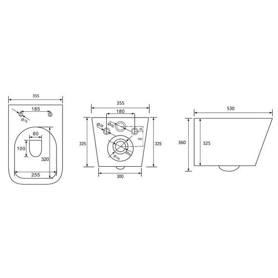 Унитаз подвесной безободковый Abber Rechteck AC1201T с тонкой крышкой микролифт (Система смыва торнадо) - фото 22