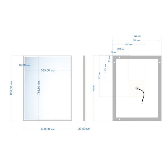 Зеркало Abber See 60 см AG6108S-0.6 - фото 3