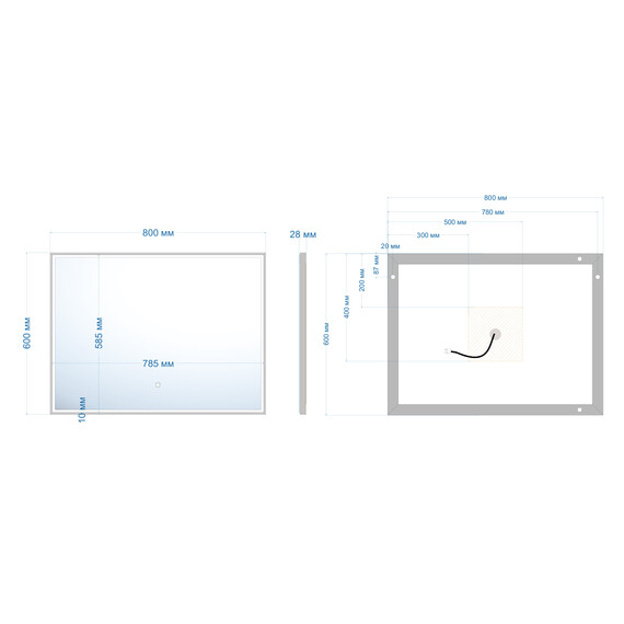 Зеркало Abber See 80 см AG6108SL-0.8 - фото 3