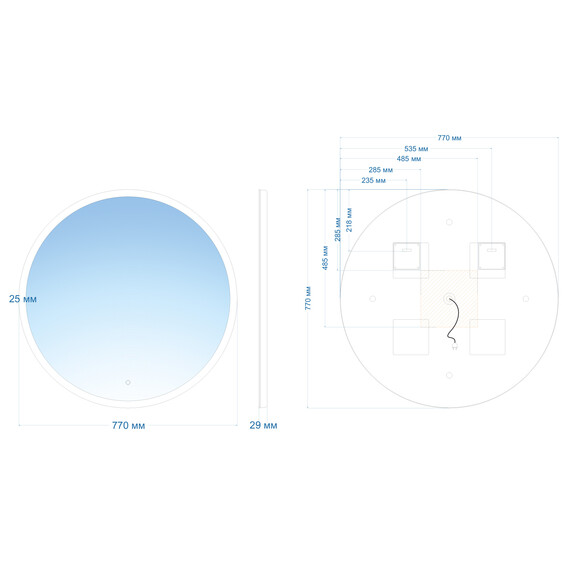 Зеркало Abber Mond 77 см AG6202SL-0.77 - фото 3