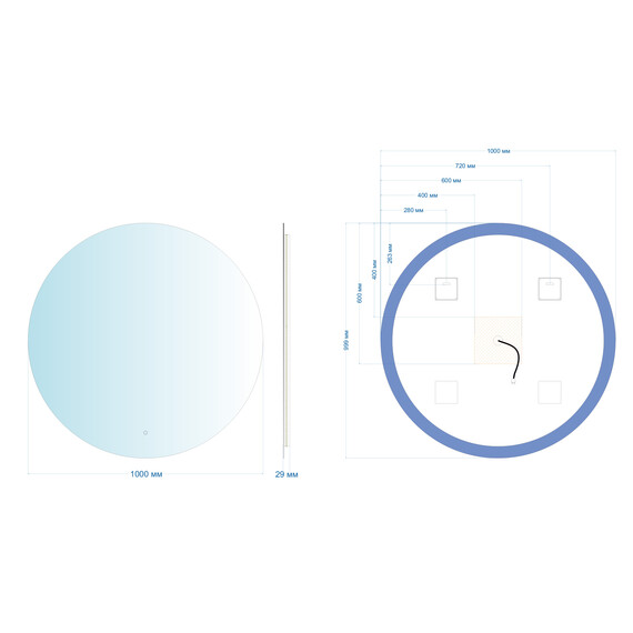 Зеркало Abber Mond 100 см AG6203SL-1.0 - фото 3