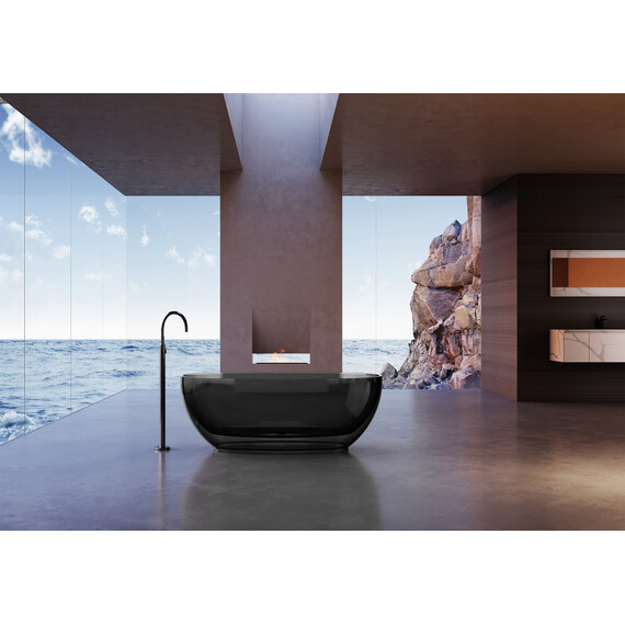 Ванна прозрачная Abber Kristall 170x75 см AT9703Onyx, чёрный - фото 2