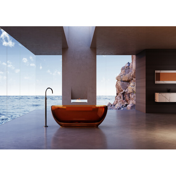 Ванна прозрачная Abber Kristall 170x75 см AT9703Opal, коричневый - фото 2