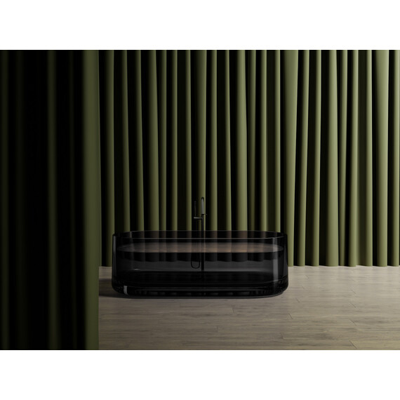 Ванна прозрачная Abber Kristall 170x75 см AT9708Onyx, чёрный - фото 2