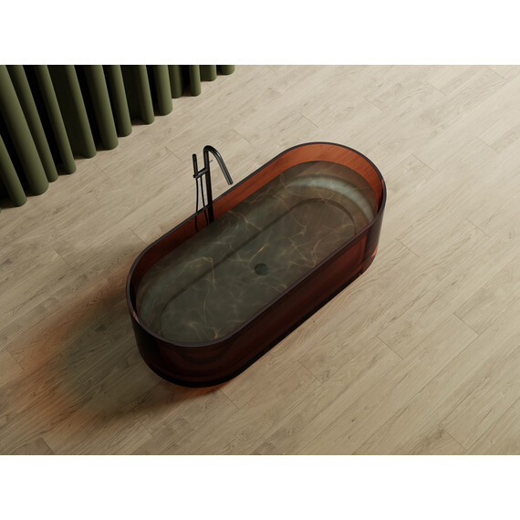 Ванна прозрачная Abber Kristall 170x75 см AT9708Opal, коричневый - фото 4