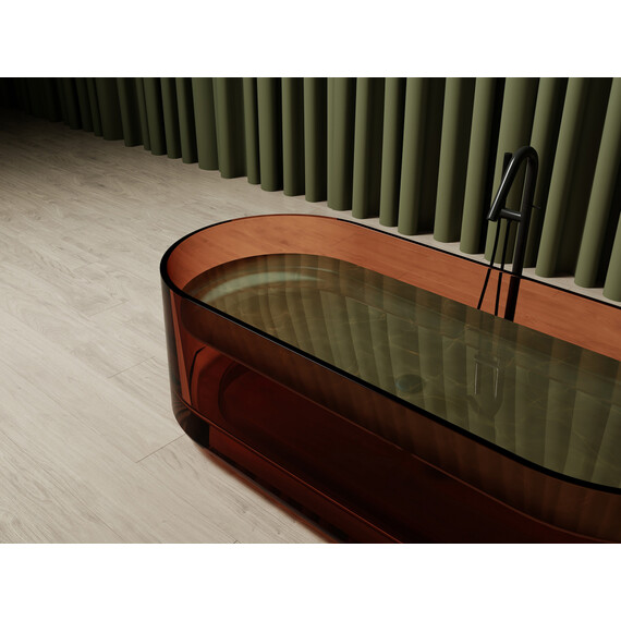 Ванна прозрачная Abber Kristall 170x75 см AT9708Opal, коричневый - фото 5