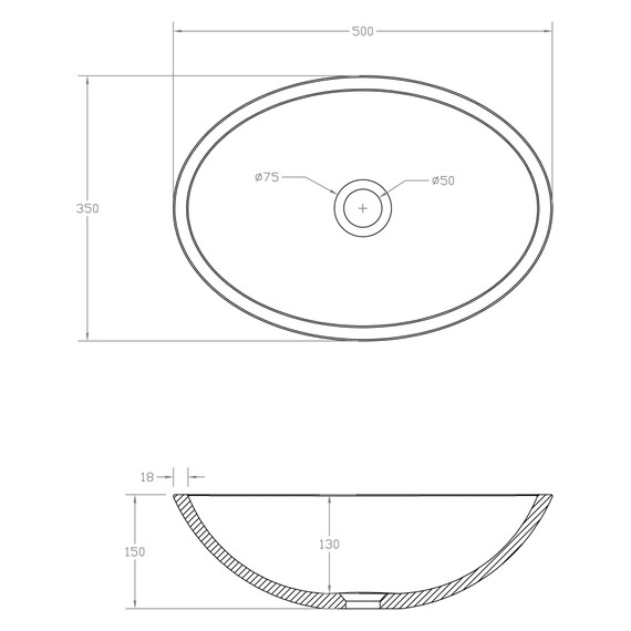 Раковина-чаша Abber Karbon 50 см AK2042, чёрный - фото 5