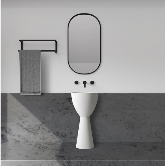 Раковина напольная Abber Stein 45 см AS2507, белый матовый - фото 2