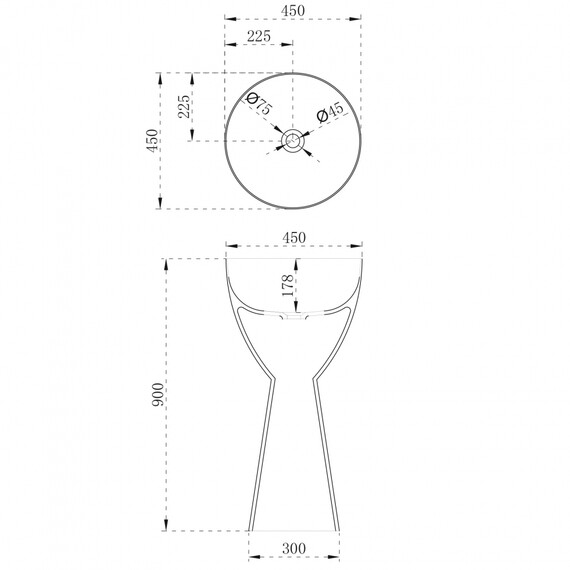 Раковина напольная Abber Stein 45 см AS2507, белый матовый - фото 5