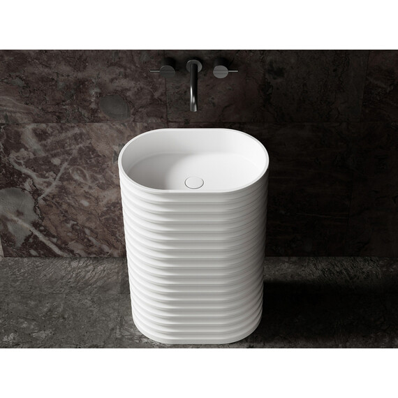 Раковина напольная Abber Stein 58 см AS2550, белый матовый - фото 3