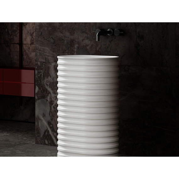 Раковина напольная Abber Stein 58 см AS2550-H, белый матовый - фото 2