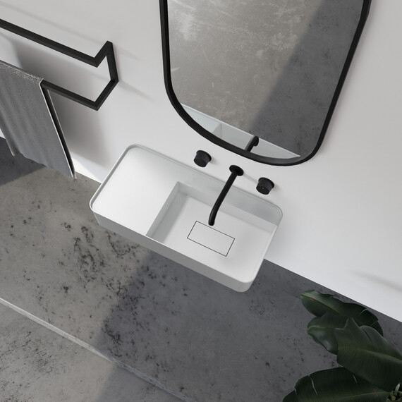 Раковина подвесная Abber Stein 120 см AS2627-1.2, белый матовый - фото 4