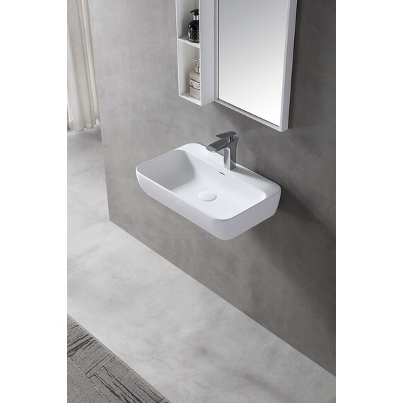 Раковина подвесная Abber Stein 60 см AS2654, белый матовый - фото 2