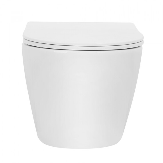 Унитаз подвесной безободковый Abber Bequem AC1100T с тонкой крышкой микролифт (Система смыва торнадо), Цвет производителя: белый - фото 17