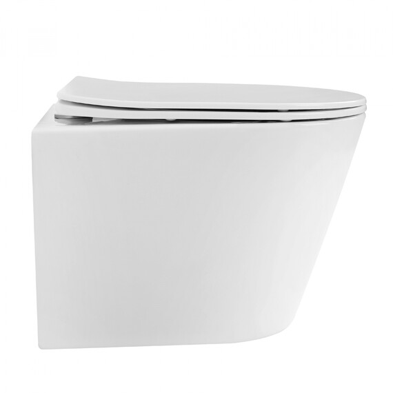 Унитаз подвесной безободковый Abber Bequem AC1102T с тонкой крышкой микролифт (Система смыва торнадо), Цвет производителя: белый - фото 15