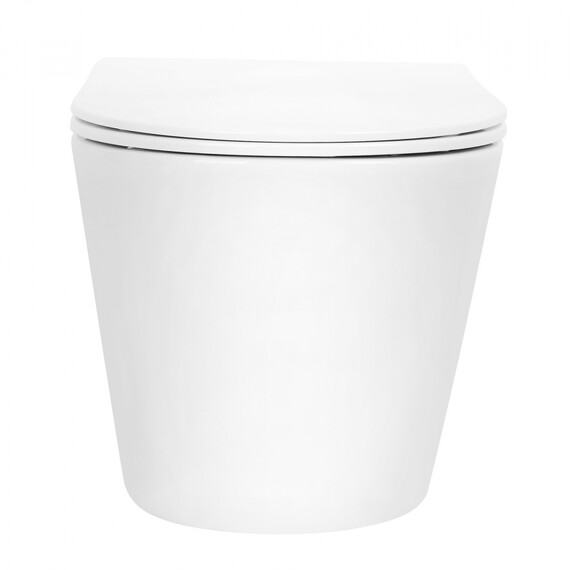 Унитаз подвесной безободковый Abber Bequem AC1102T с тонкой крышкой микролифт (Система смыва торнадо), Цвет производителя: белый - фото 17
