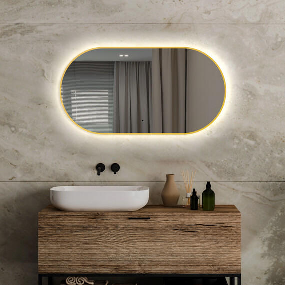 Зеркало Abber Kontur 55 см AG6304SCG, золото - фото 2