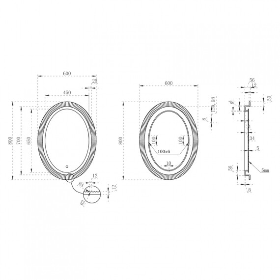 Зеркало Abber Stein 60 см AS6601Violett, фиолетовый - фото 3