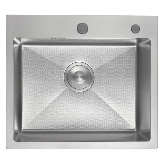 Кухонная мойка Gerhans 50х44см с декором K35044AD 3 мм, с отверстием под смеситель и дозатор, сатин - фото 