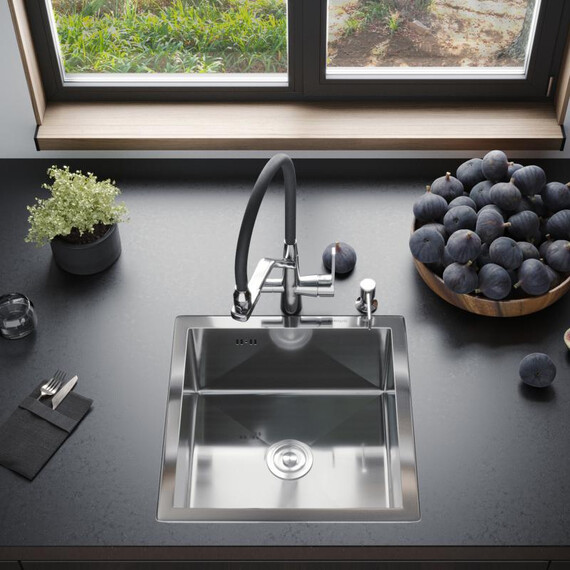 Кухонная мойка Gerhans 44х44см K34444 3 мм, без отверстия под смеситель, нержавеющая сталь, Цвет производителя: нержавеющая сталь - фото 12