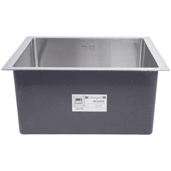 Кухонная мойка Gerhans 44х44см K34444 3 мм, без отверстия под смеситель, нержавеющая сталь, Цвет производителя: нержавеющая сталь - фото 5