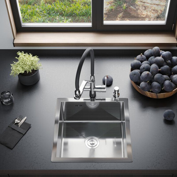 Кухонная мойка Gerhans 44х44см K34444 3 мм, без отверстия под смеситель, нержавеющая сталь, Цвет производителя: нержавеющая сталь - фото 11