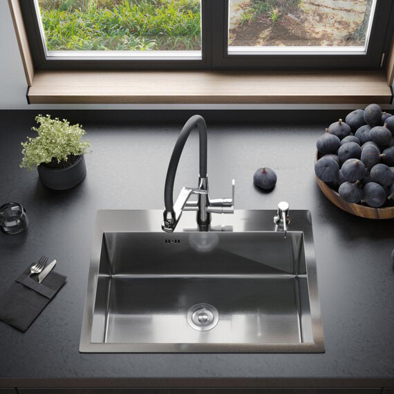 Кухонная мойка Gerhans K36045 3 мм, с отверстием под смеситель и дозатор, нержавеющая сталь, Цвет производителя: нержавеющая сталь - фото 2