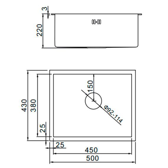 Кухонная мойка Gerhans 50х43см K35043G 3 мм, без отверстия под смеситель, с PVD покрытием, золото - фото 12