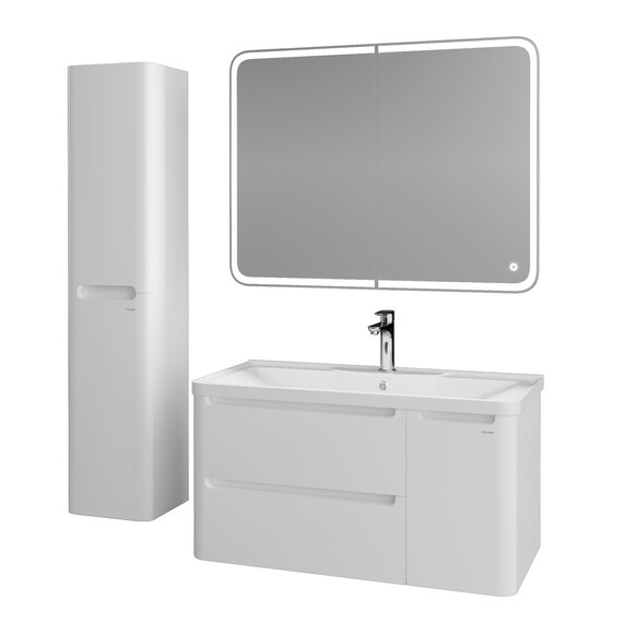 Тумба подвесная с раковиной Grossman Адель 100 см 1010001, белый глянец - фото 6