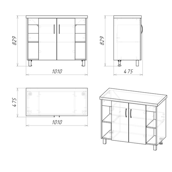 Тумба напольная с раковиной Grossman Флай 100 см 101001, дуб сонома/белая - фото 5