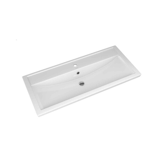 Тумба напольная с раковиной Grossman Флай 100 см 101001, дуб сонома/белая - фото 2