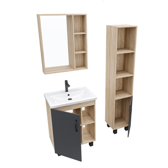 Зеркало Grossman Флай 60 см 206001, дуб сонома - фото 2