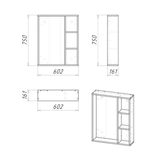 Зеркало Grossman Флай 60 см 206001, дуб сонома - фото 4