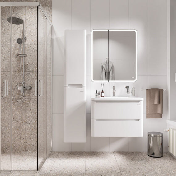 Пенал подвесной Grossman Адель 32 см 303201, белый глянцевый - фото 2