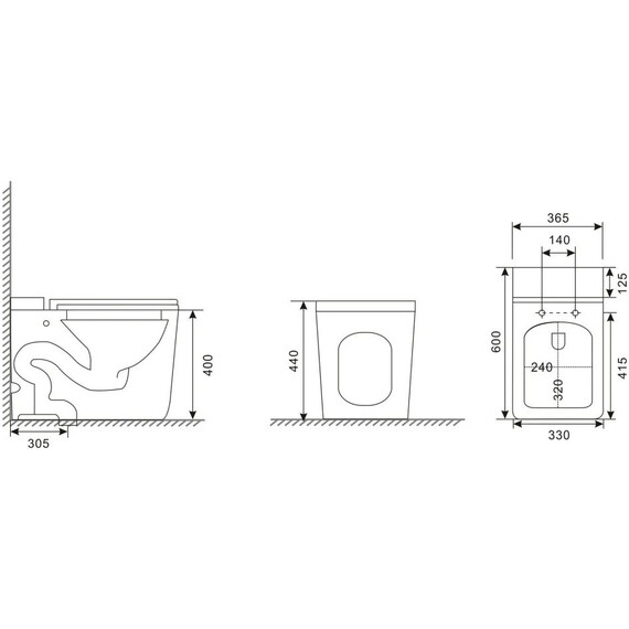 Унитаз приставной безободковый импульсный Abber Rechteck AC1212P с крышкой микролифт (выпуск вертикальный) - фото 20