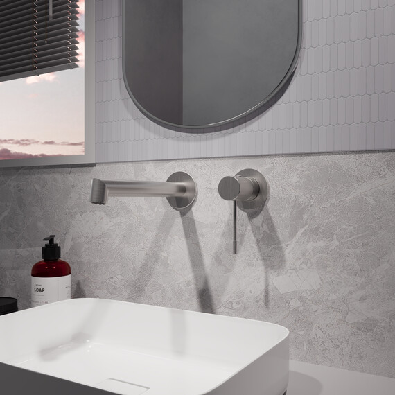 Смеситель для раковины настенный Vincea Desire VBFW-1D1BN (со скрытой частью) никель брашированный - фото 2