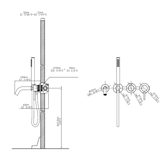 Смеситель для ванны Vincea Groove VBTW-4G1GM, вороненая сталь - фото 4