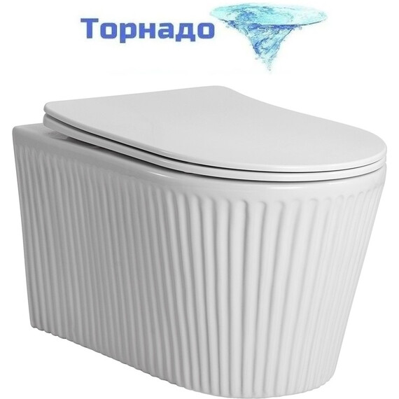 Унитаз подвесной Azario Still AZ-1909T с тонким быстросъемным сиденьем микролифт (Система смыва Торнадо) - фото 