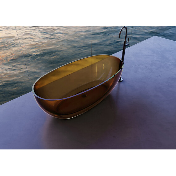 Ванна прозрачная Abber Kristall 170x75 см AT9703Vesuvian, оливковый - фото 4