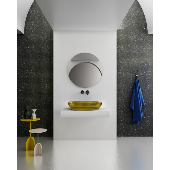 Раковина-чаша прозрачная Abber Kristall 60 см AT2801Vesuvian, оливковый - фото 4