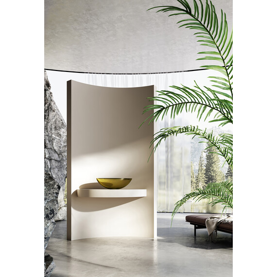 Раковина-чаша прозрачная Abber Kristall 50 см AT2802Vesuvian, оливковый - фото 3